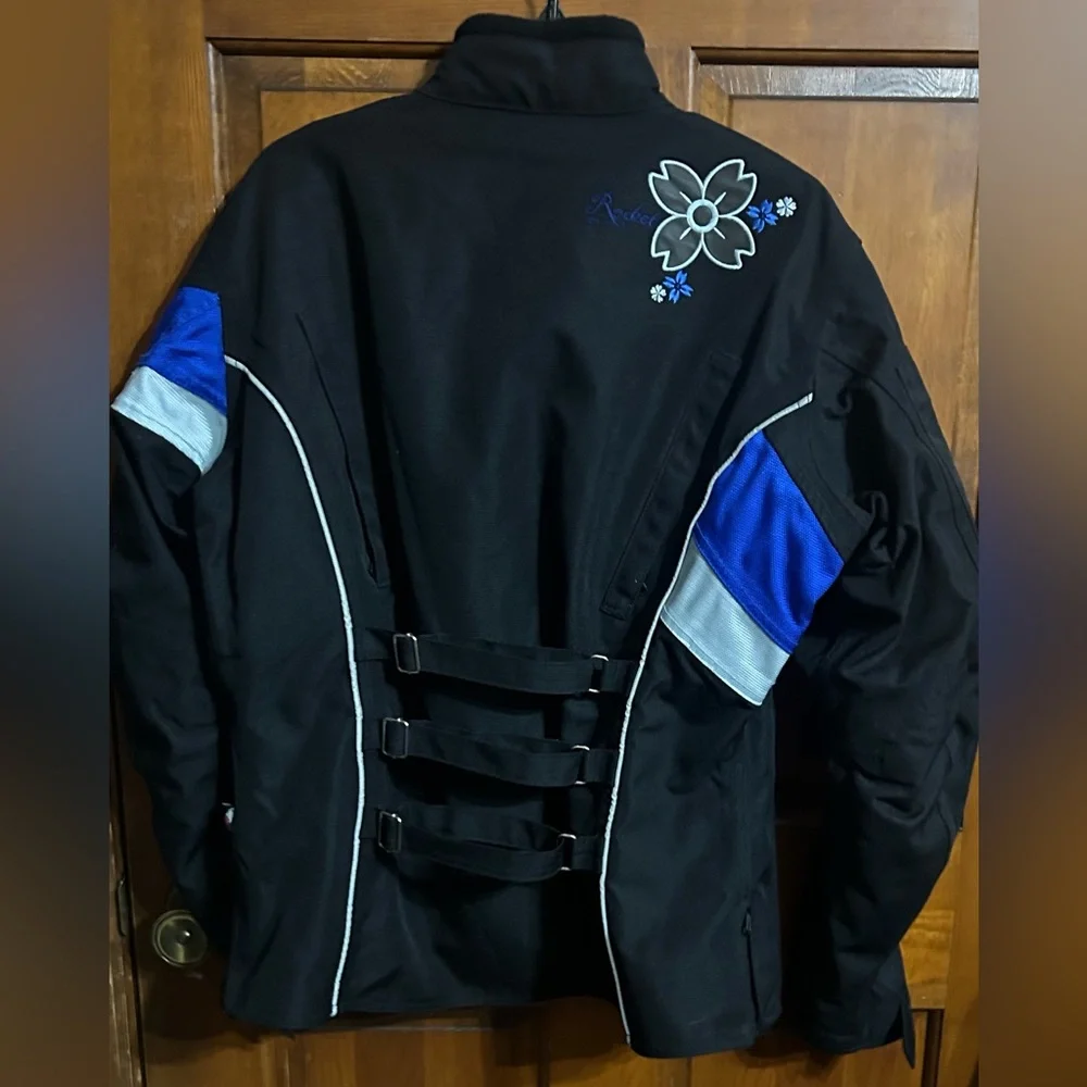 JOE ROCKET Women’s XL Motorcycle Textile Jacket Blue Floral RARE! - Picture 2 of 10